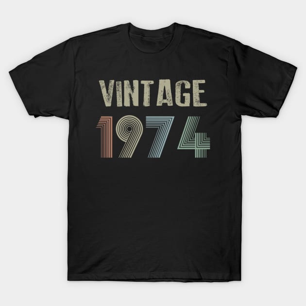 Vintage 1974 45th Birthday Gift idea Men Women T-Shirt by semprebummer7